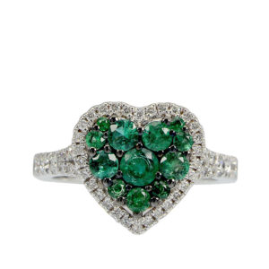 Anello cuore smeraldo- carini collezioni