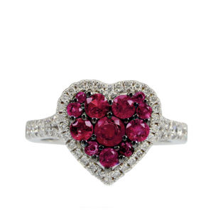 Anello cuore Rubini - Collezione Carini gioielli