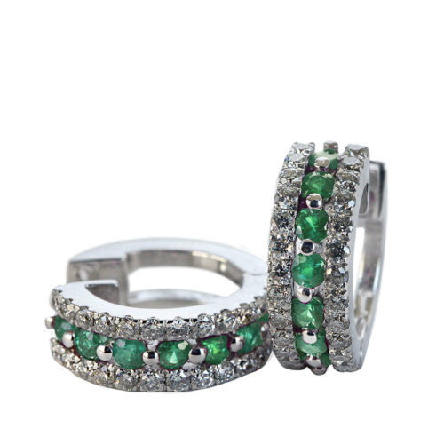 Diamonds and Emerald Earrings