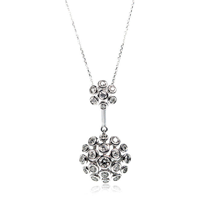 Bubble pendant with diamonds