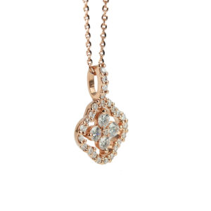 Necklace with rose gold and diamonds pendant