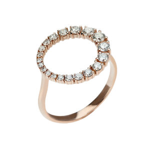 Round rose gold ring with diamonds