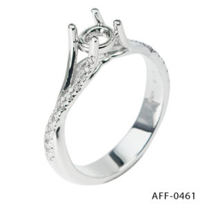AFF-0461 anello semi-montato in oro 18k