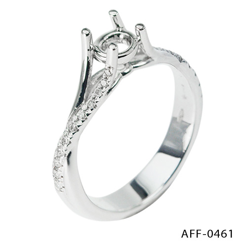 AFF-0461 anello semi-montato in oro 18k