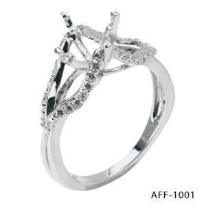 AFF-1001- semi-mounted ring in 18k gold